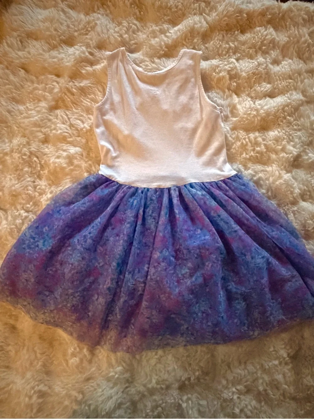 The Children's Place White Lace Bodice Purple Blue Tulle Dress